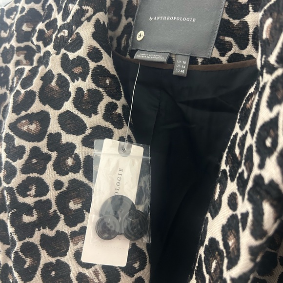 NWT Anthropologie Gianna Leopard Print Coat 14  L XL - Picture 5 of 5